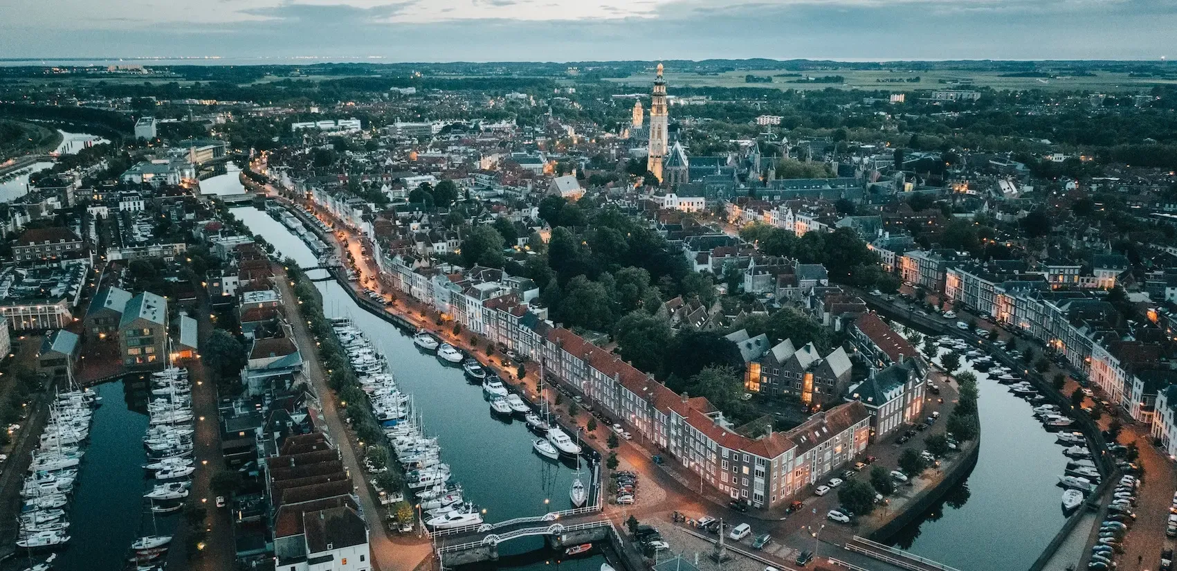 Stad van middelburg vanaf boven